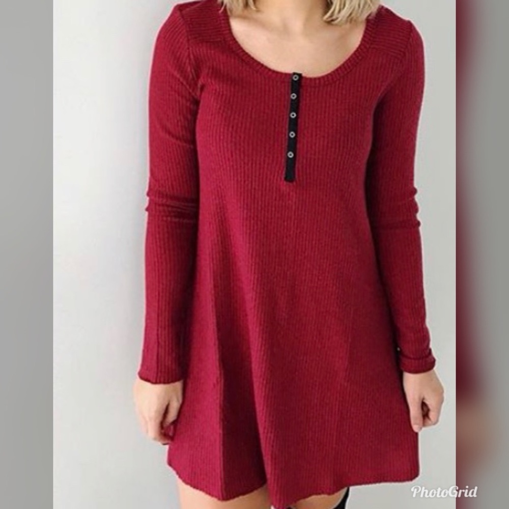 Maroon Sweater Dress from ShopHopes